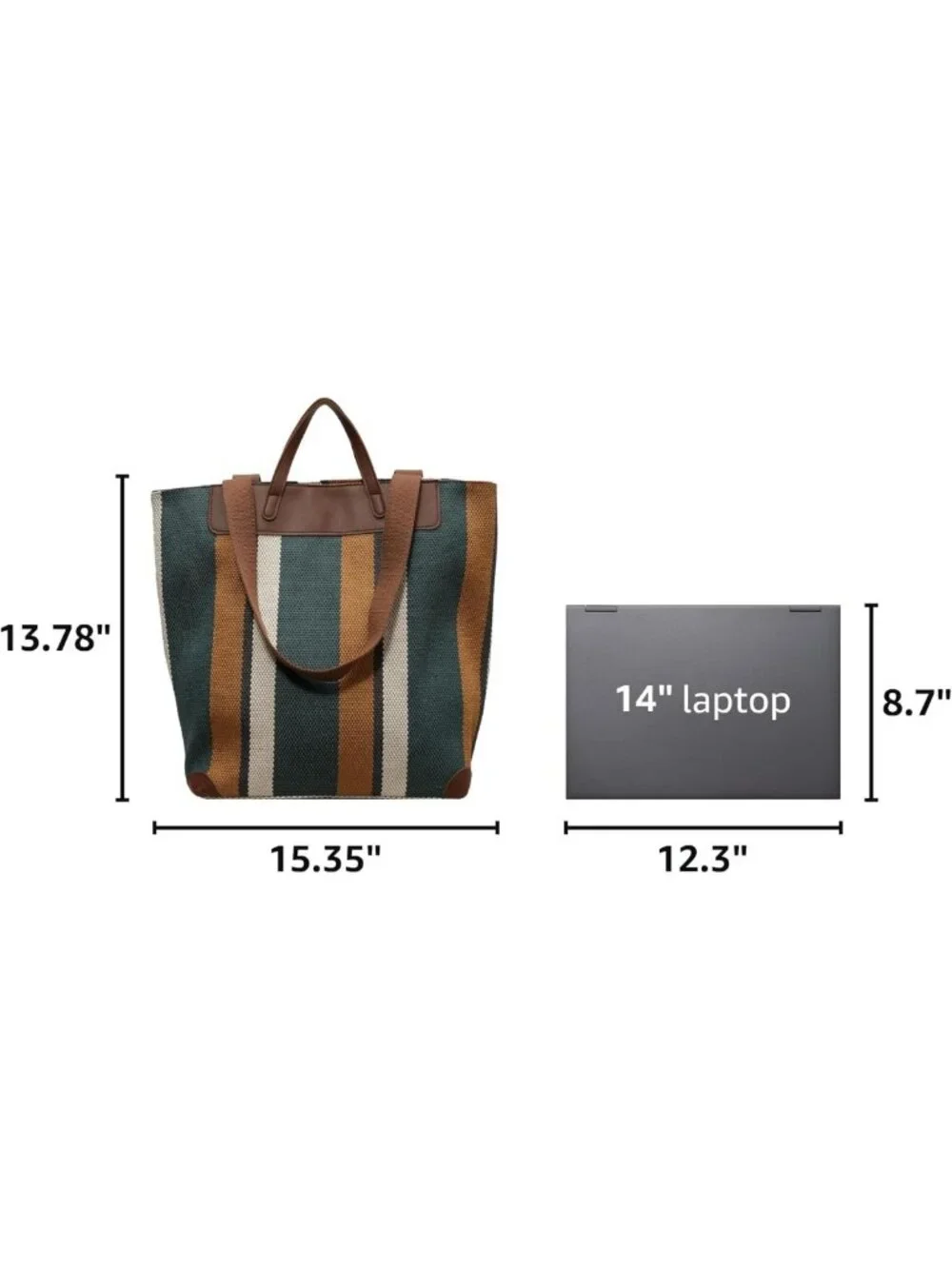 Spacious Women's Work Tote Bag with Laptop Compartment - Canvas Shoulder Bag for